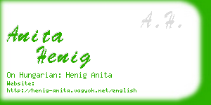 anita henig business card